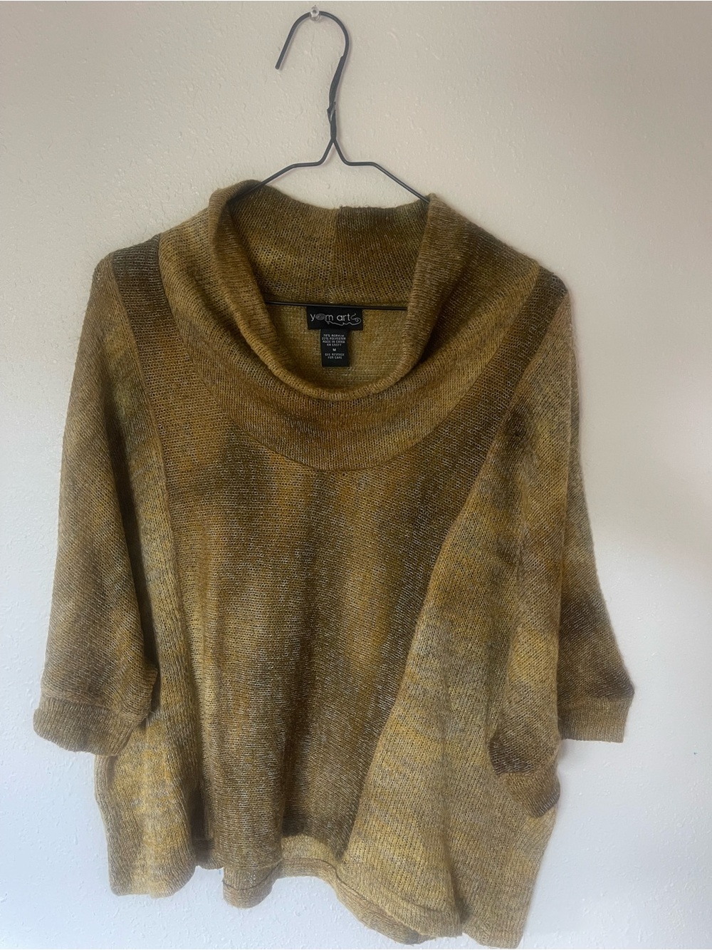 Cozy Mustard-Tone Cowl Neck Sweater